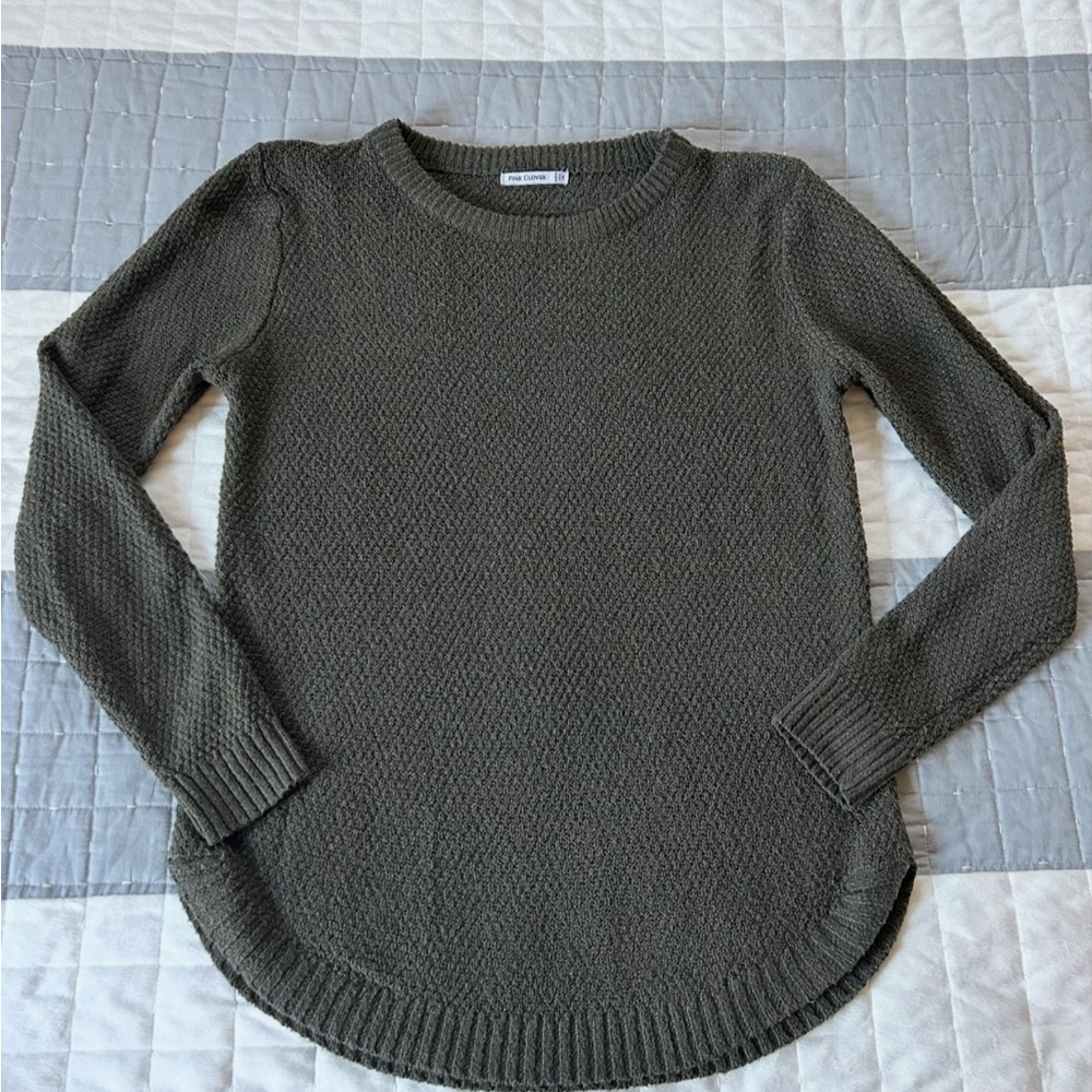 Pink Clover Olive Crew Neck Sweater